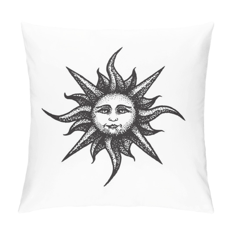 Personality  Vector Hand Drawn Sun Illustratio Pillow Covers