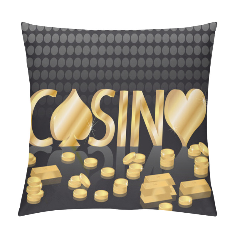 Personality  Gold Casino Card, Vector Pillow Covers