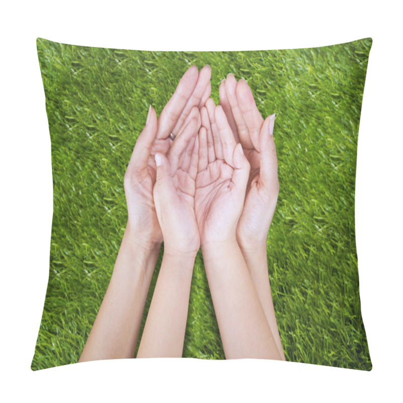 Personality  Open Hand Of Mother And Child Outdoor Pillow Covers