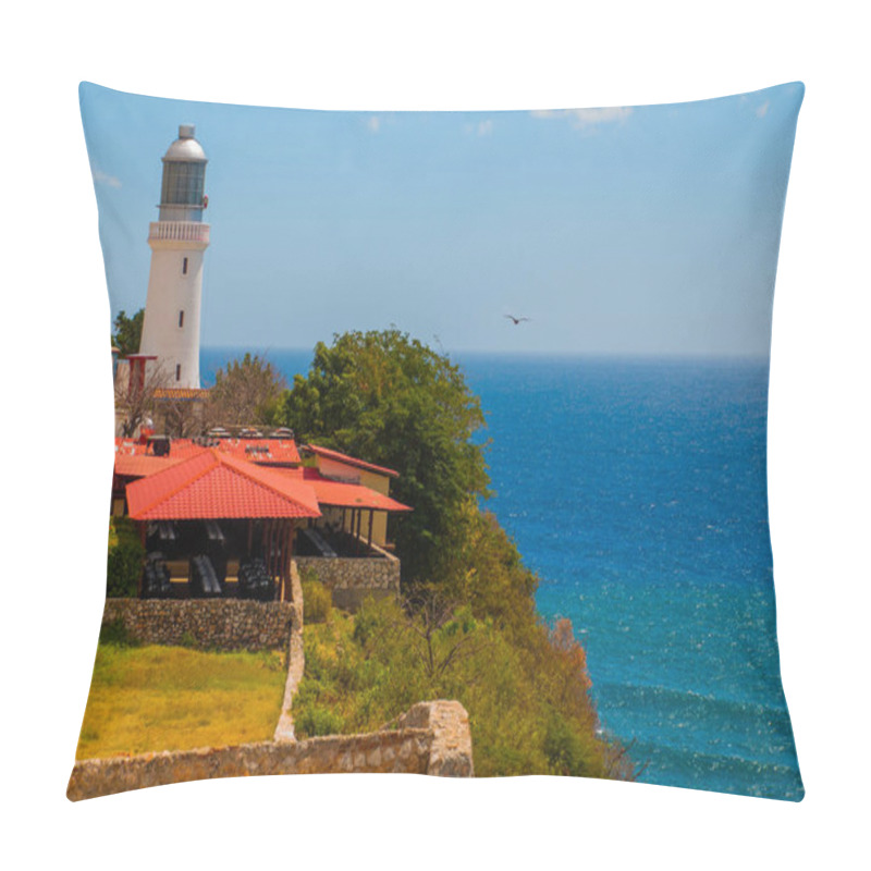 Personality  Fort Castillo Del Moro, Santiago De Cuba, Cuba: A Functioning Lighthouse That Indicates The Entrance To The Second Largest Bay In Cuba. Pillow Covers