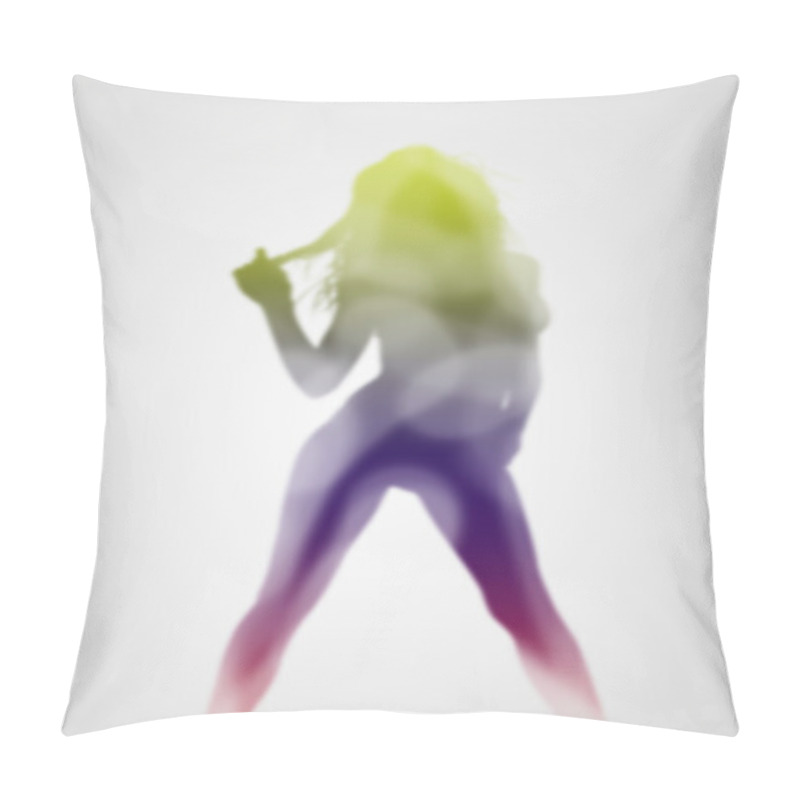 Personality  Female Silhouette Against Colour Background Pillow Covers