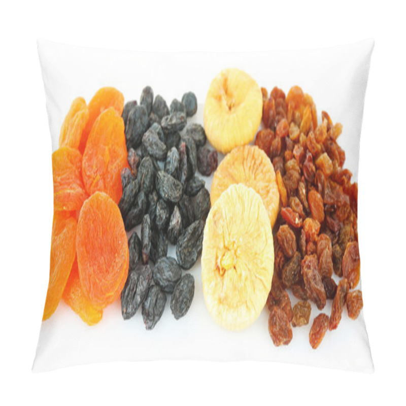 Personality  Assortment Of Dried Fruits Isolated On White Pillow Covers