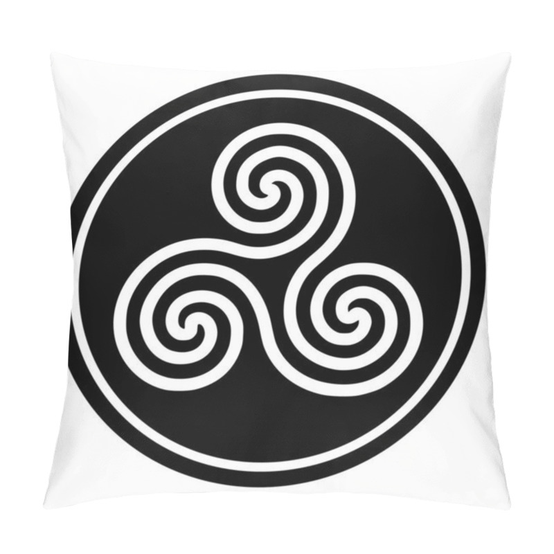 Personality  Triskelion Symbol Icon In A Black Circle  Pillow Covers