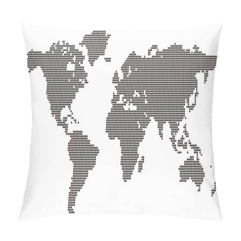 Personality  World Map With Mosaic-style Tiled Dots Pillow Covers