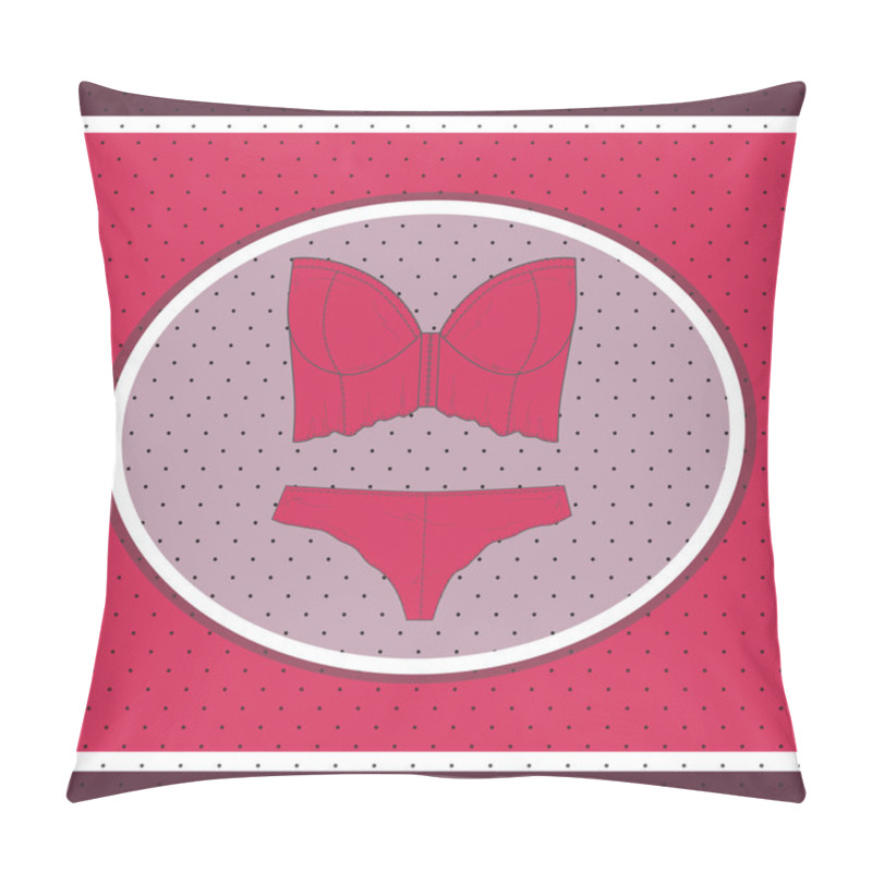 Personality  Lingerie Card. Vector Illustration Pillow Covers