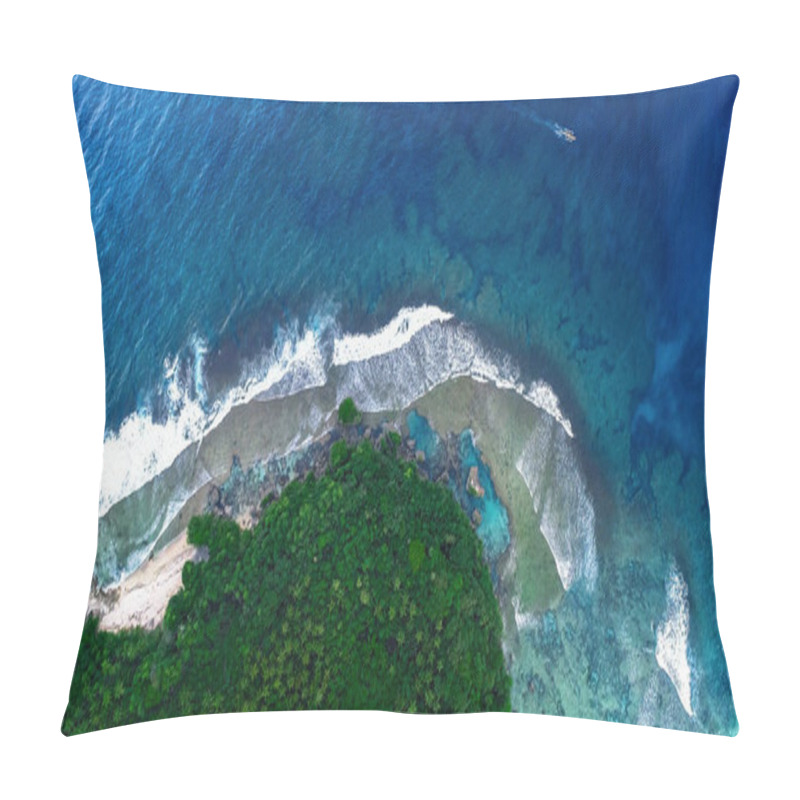 Personality  Aerial View Of Siargao Island And Tropical Pacific. View From Drone. Pillow Covers