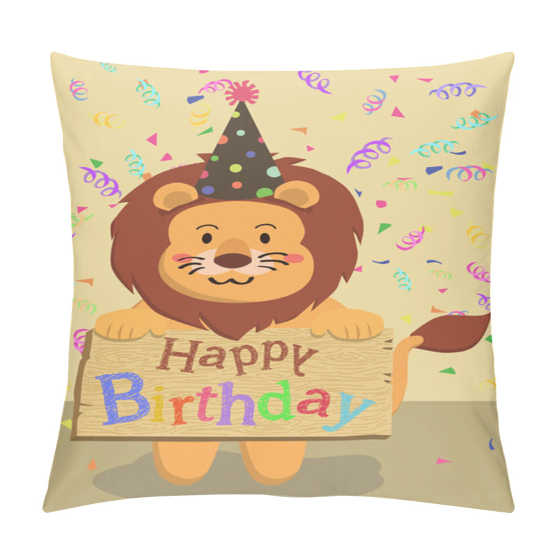 Personality  Birthday Lion Cartoon Pillow Covers