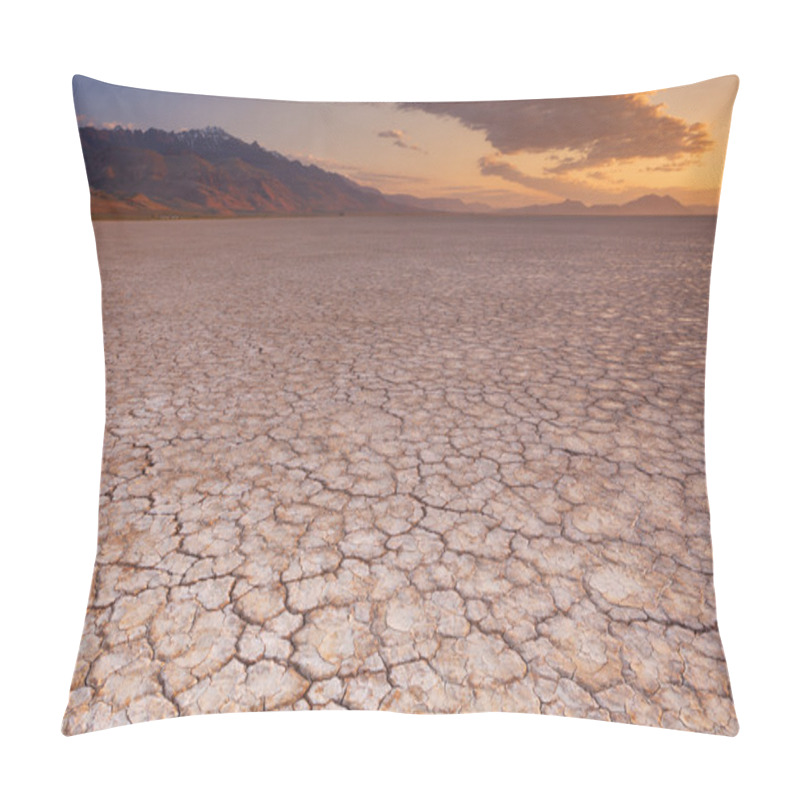 Personality  Cracked Earth In Remote Alvord Desert, Oregon, USA At Sunrise Pillow Covers