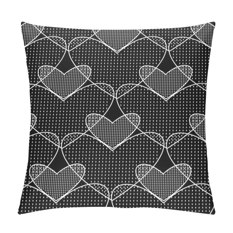 Personality  Dotted Love Hearts Vector Seamless Pattern. Ornamental Art Deco  Pillow Covers