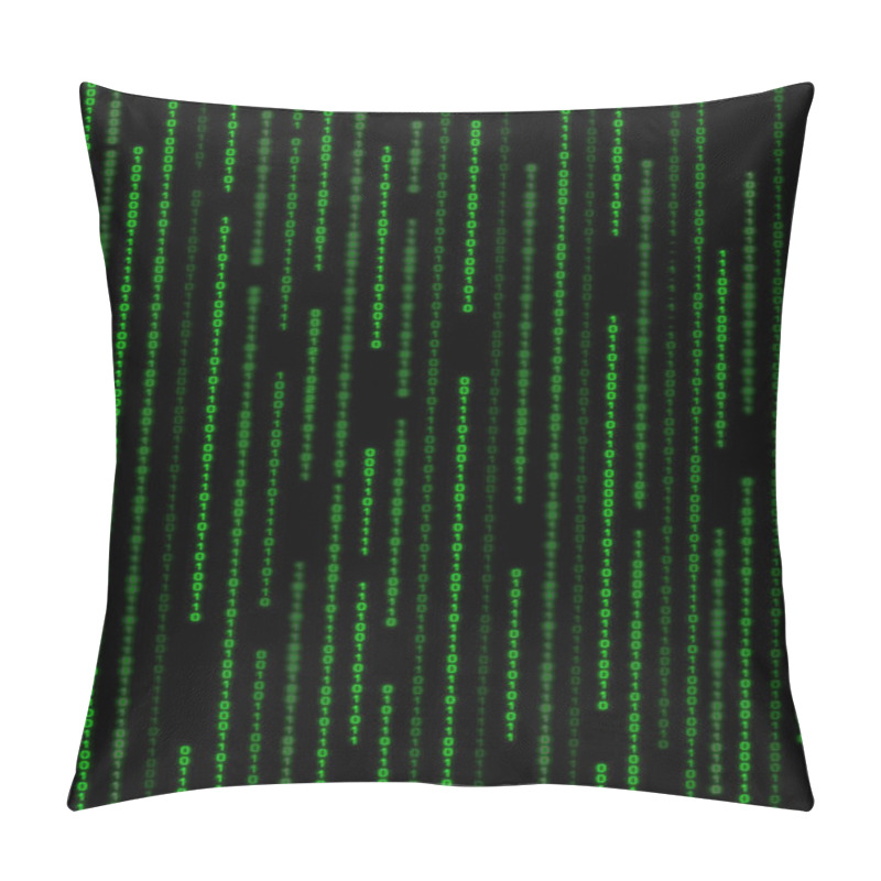 Personality  Vertical Green Binary Code Matrix Background Pillow Covers