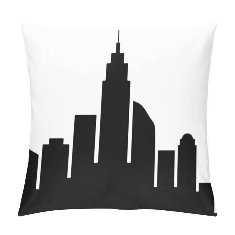 Personality   Silhouette Of A Modern City Skyline Vector On White  Background Pillow Covers