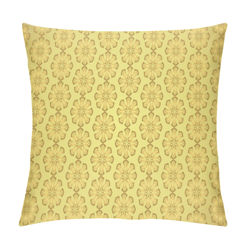 Personality  Gold Retro Flower And Leaves Pattern On Pastel Background Pillow Covers