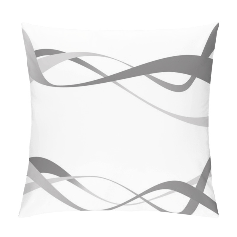 Personality  Abstract Grey Wave Isolated On White Background. Vector Illustra Pillow Covers