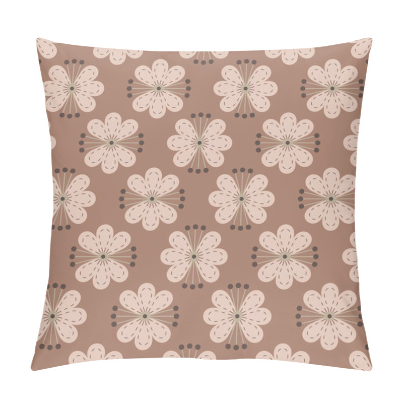 Personality  Floral Seamless Pattern. Bohemian Surface Design Of Stylized Monochromatic Flowers Pillow Covers