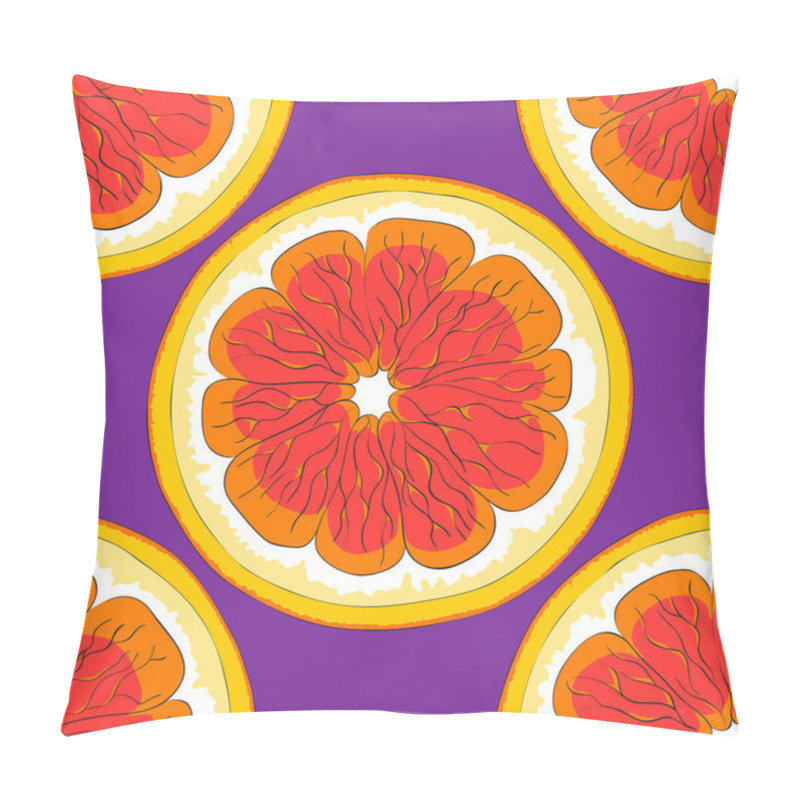 Personality  Grapefruits On A Purple Background. Pillow Covers