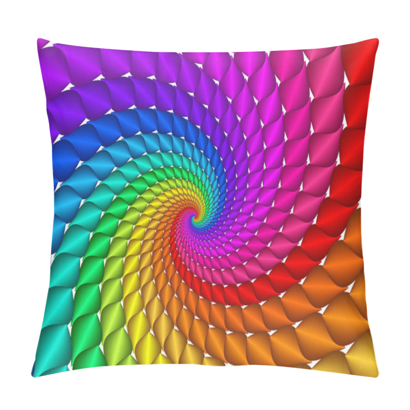 Personality  Psychedelic Rainbow Spiral Texture Background Pillow Covers