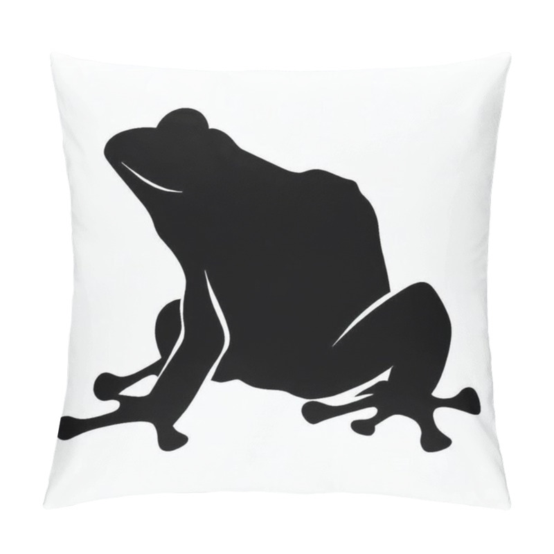 Personality  Vector Silhouette Of Frog, Cute Frog Graphic For Amphibian And Nature Themes Pillow Covers