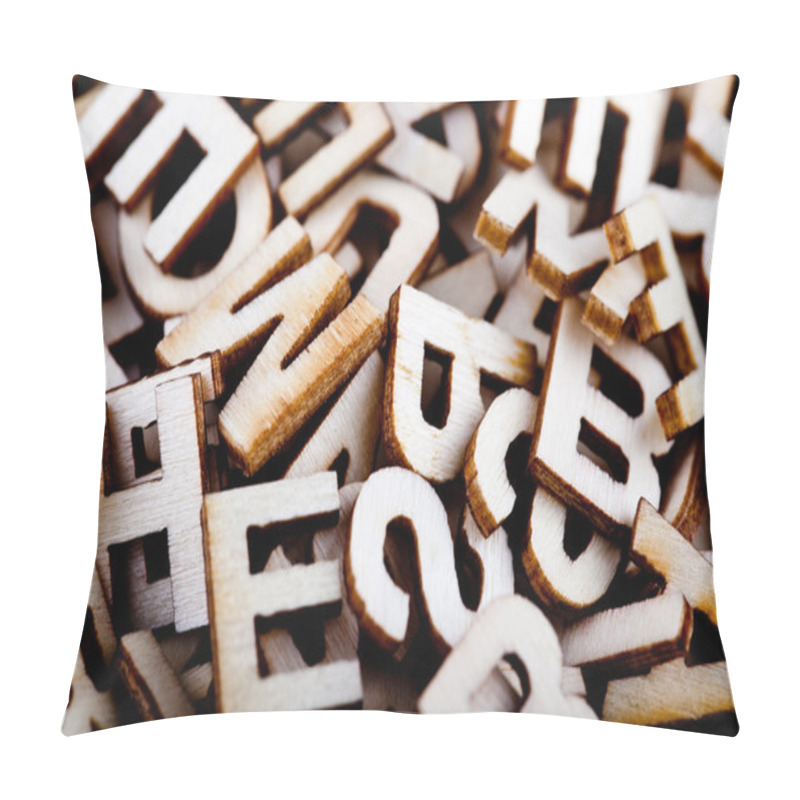 Personality  Jumbled Wooden Letters Close Up Pillow Covers