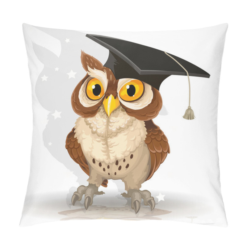 Personality  Wise Owl In The Cap Of The Graduate Pillow Covers