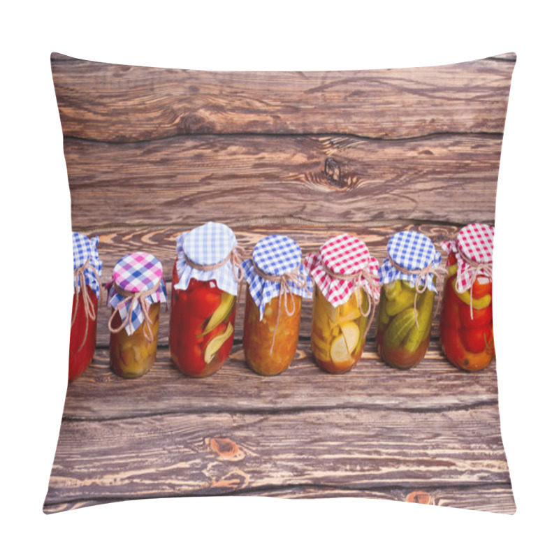 Personality  Organic Vegetables In Glass Jars. Pillow Covers