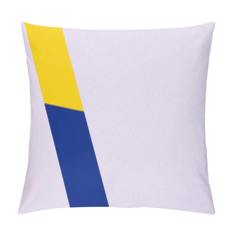 Personality  Blue And Yellow Stripe On Lavender Background, Ukrainian Concept, Banner Pillow Covers