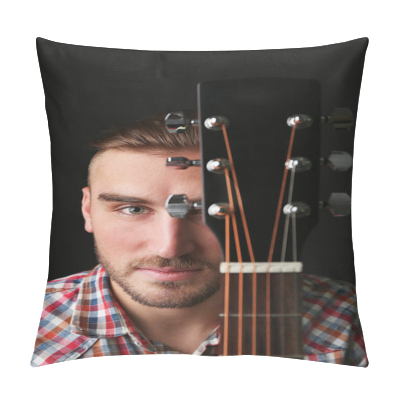 Personality  Young Man With Guitar Pillow Covers