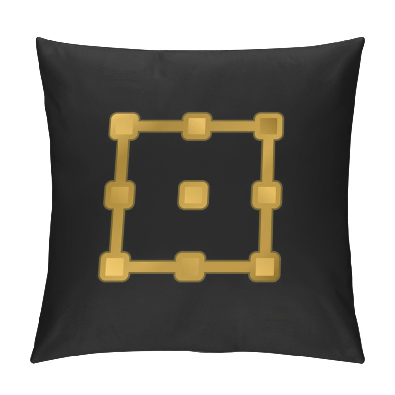 Personality  Allocation Gold Plated Metalic Icon Or Logo Vector Pillow Covers