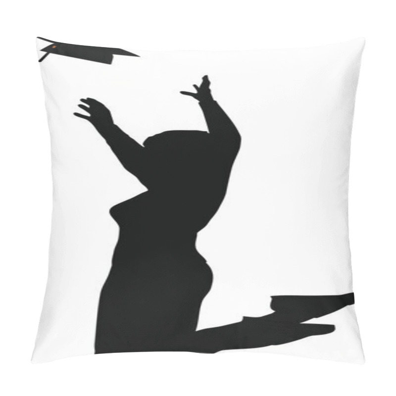 Personality  Jumping In The Air For The Graduation Cap - Black Mortarboard Pillow Covers