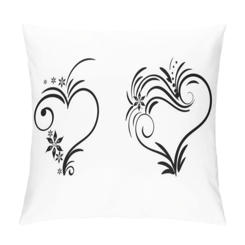 Personality  Hand Drawn Vector Swirl Heart Elements Pillow Covers