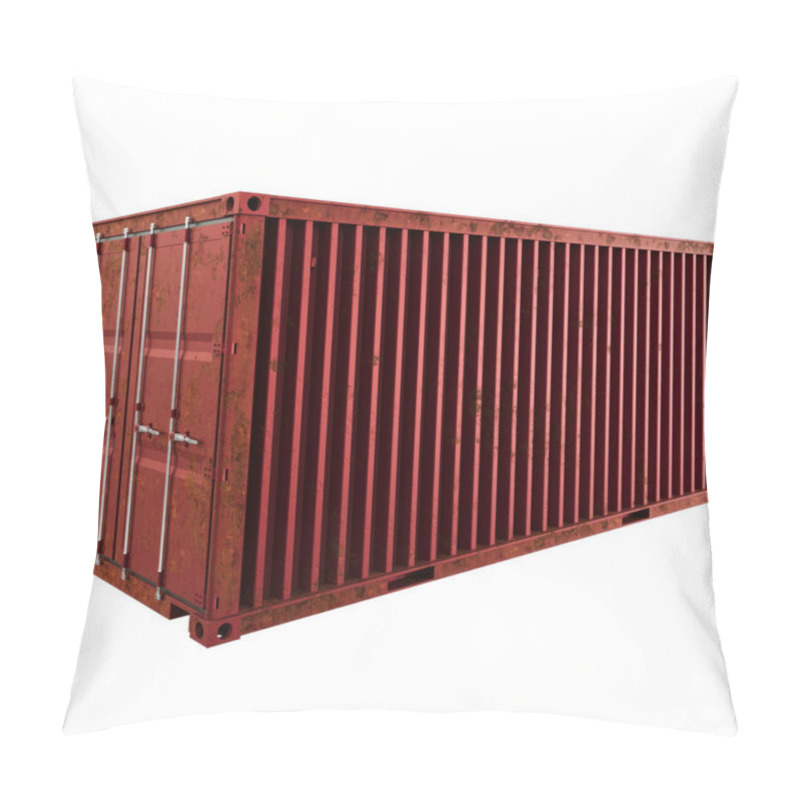 Personality  Sea Container 3d Visualisation Red Metall Perspective Pillow Covers