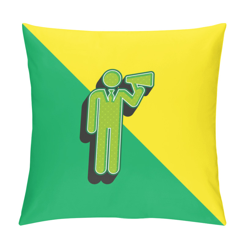 Personality  Boss Green And Yellow Modern 3d Vector Icon Logo Pillow Covers