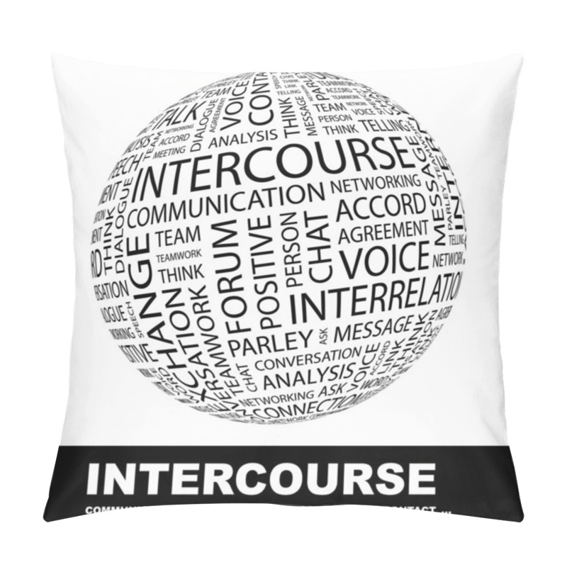 Personality  INTERCOURSE. Globe With Different Association Terms. Pillow Covers