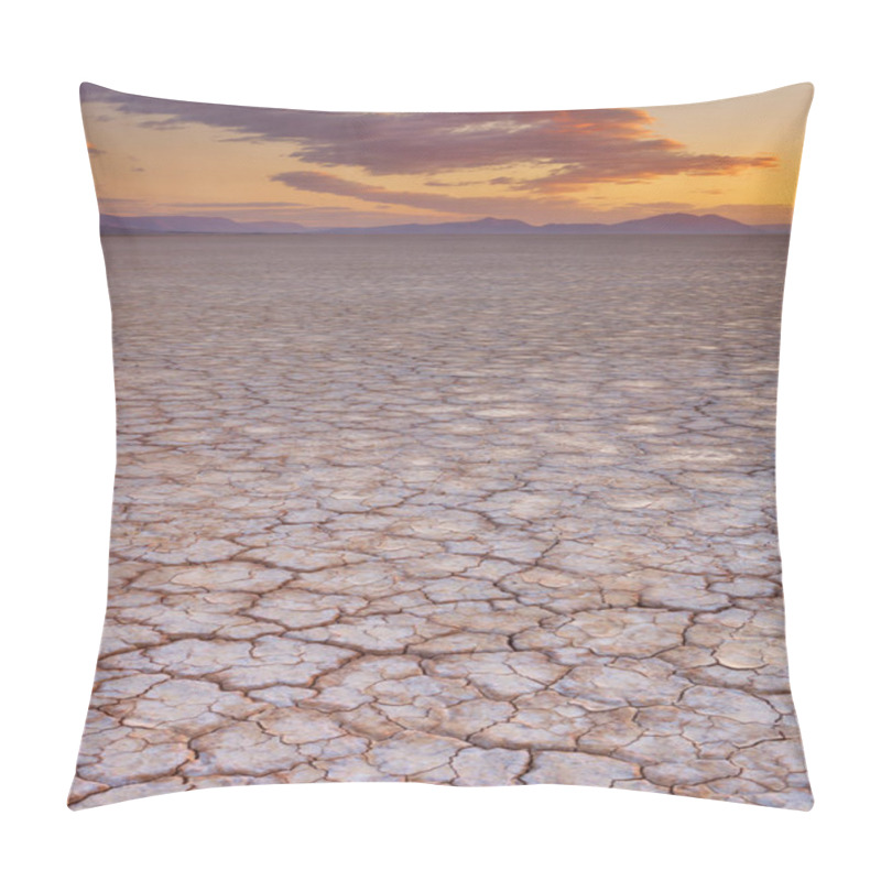 Personality  Cracked Earth In Remote Alvord Desert, Oregon, USA At Sunrise Pillow Covers