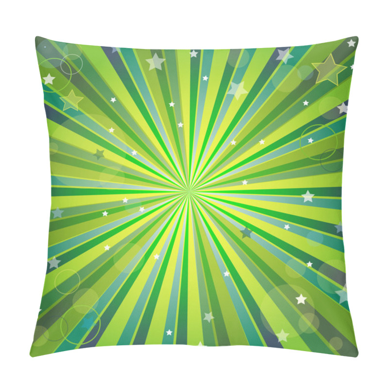 Personality  Abstract Green And Yellow Background With Rays Pillow Covers