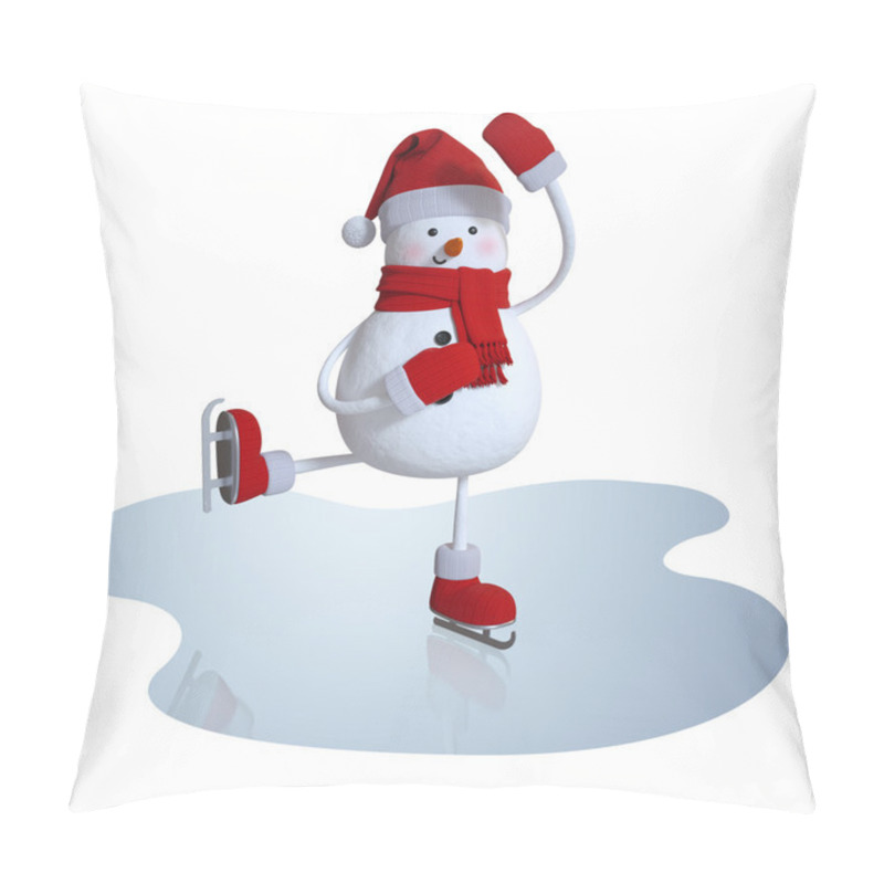 Personality  Cute Snowman Figure Skating Pillow Covers