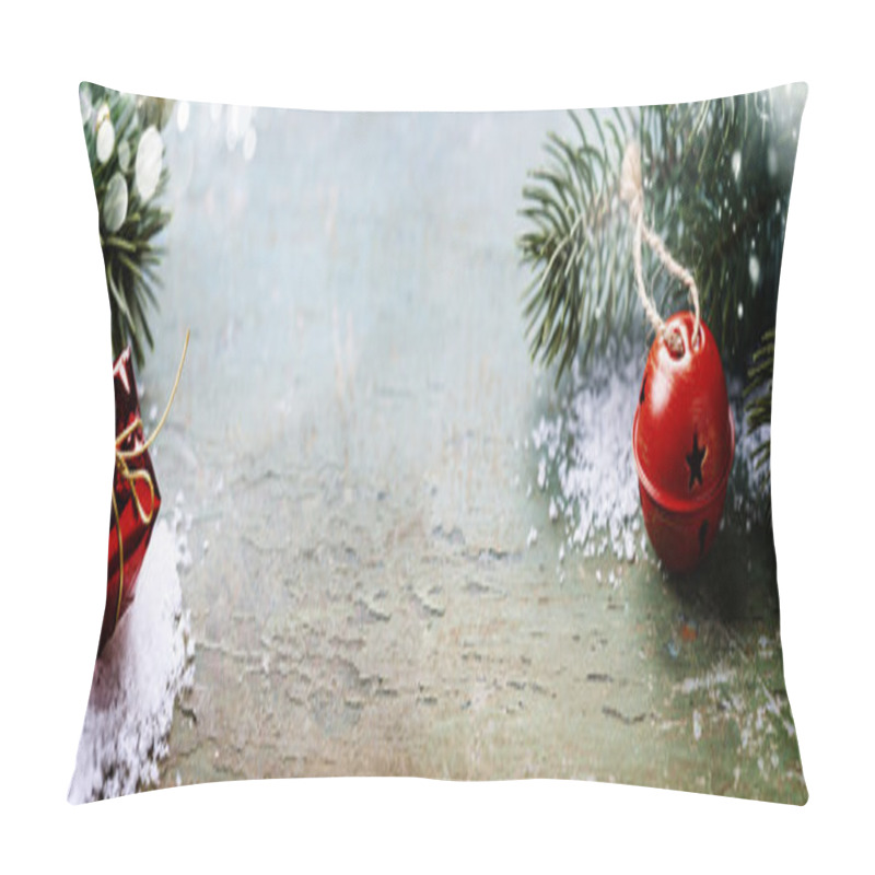 Personality  Christmas Composition  On Dark Background Pillow Covers