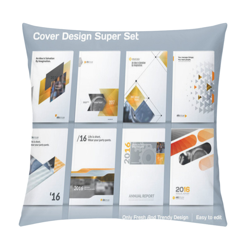 Personality  Abstract Vector Business Template Set. Brochure Layout, Cover Mo Pillow Covers