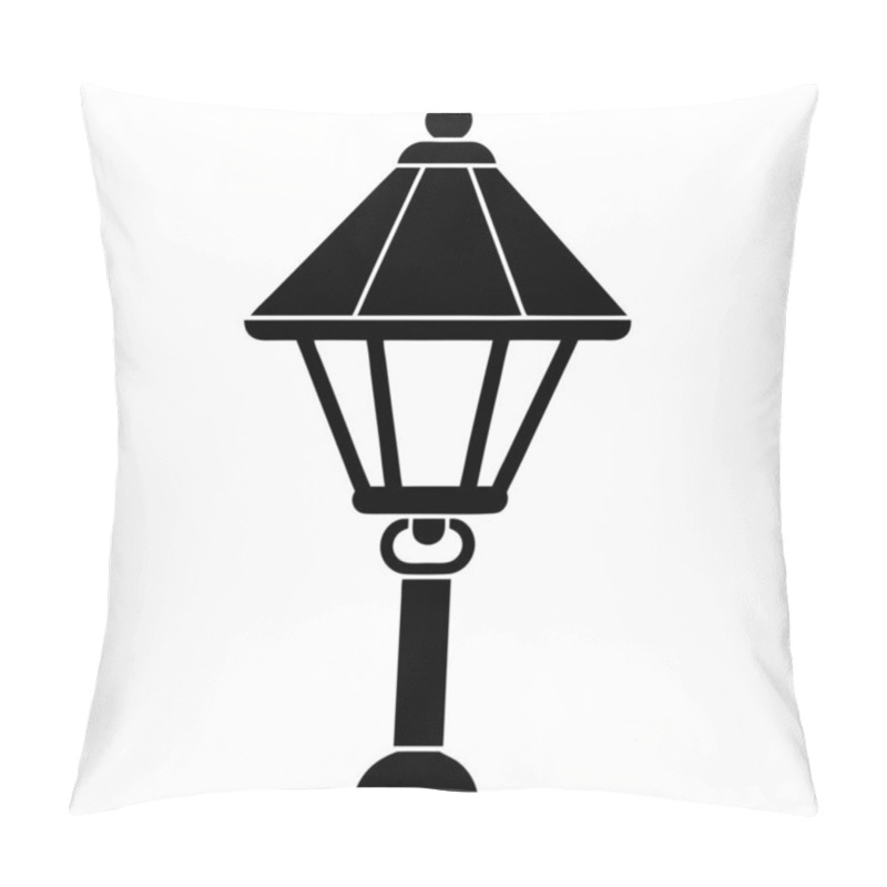 Personality  Simple Black And White Illustration Of A Classic Street Lamp Vector Art Design Pillow Covers