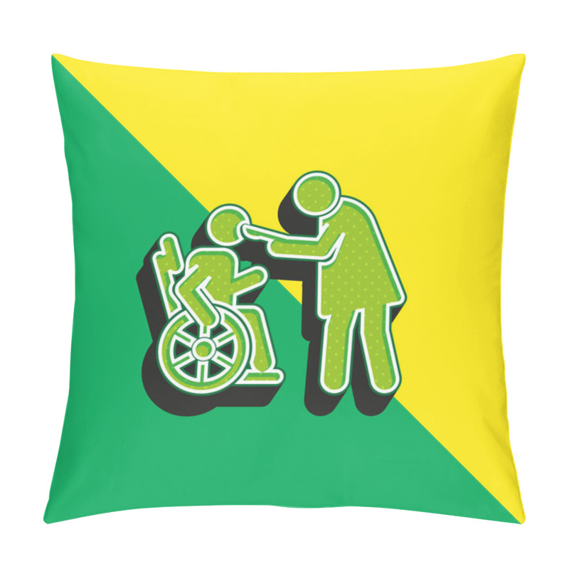 Personality  Assistance Green And Yellow Modern 3d Vector Icon Logo Pillow Covers