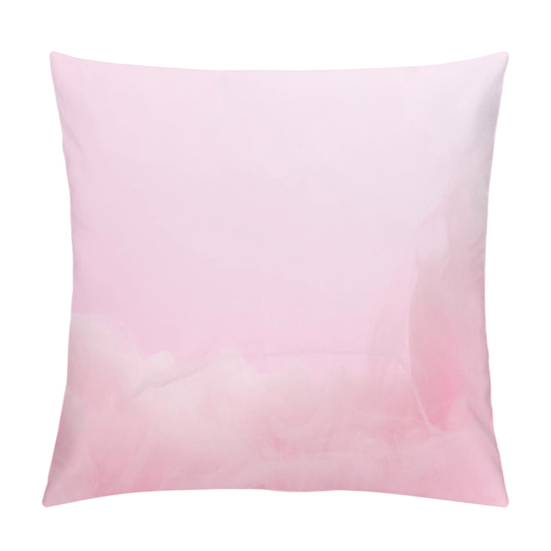 Personality  Close Up View Of Pink Paint Mixing In Water Isolated On Pink Pillow Covers