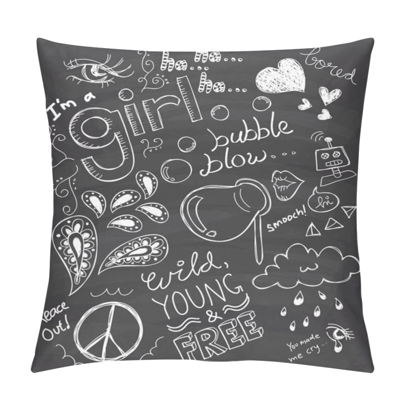 Personality  Set Of Various Doodle Icons Pillow Covers