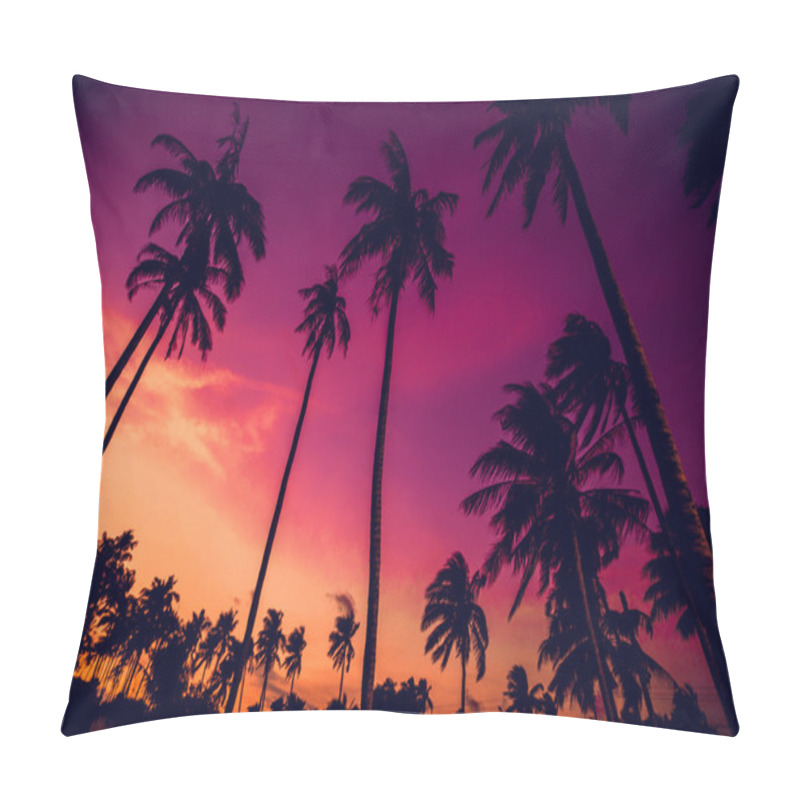 Personality  Tropical Palm Trees On Beach Pillow Covers