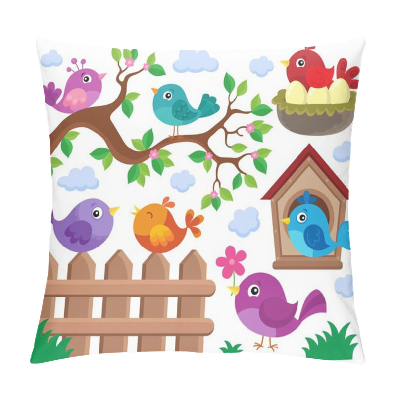 Personality  Stylized Birds Theme Set 2 Pillow Covers