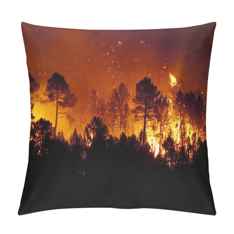 Personality  Forest Fire, Pinus Pinaster, Guadalajara (Spain) Pillow Covers