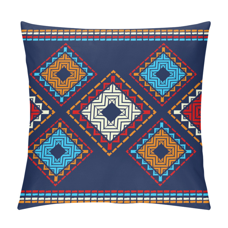 Personality  Ethnic Boho Seamless Pattern. Embroidery On Fabric. Patchwork Texture. Weaving. Traditional Ornament. Tribal Pattern. Folk Motif. Can Be Used For Wallpaper, Textile, Invitation Card, Wrapping, Web Page Background. Pillow Covers