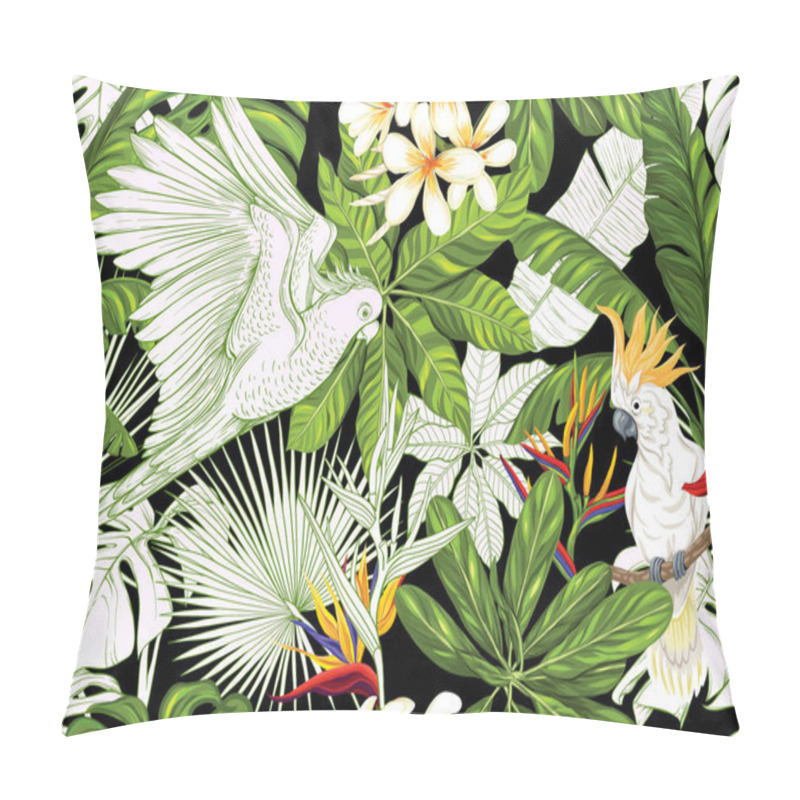 Personality  Tropical Plants And Flowers And Birds.  Pillow Covers