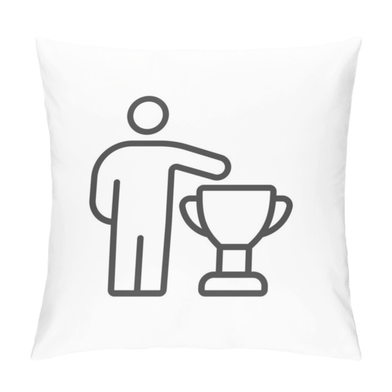 Personality  Self Realization, In Line Design. Self, Realization, Growth, Awareness, Potential, Journey, Identity On White Background Vector. Self Realization, In Line Design Editable Stroke Icon Pillow Covers