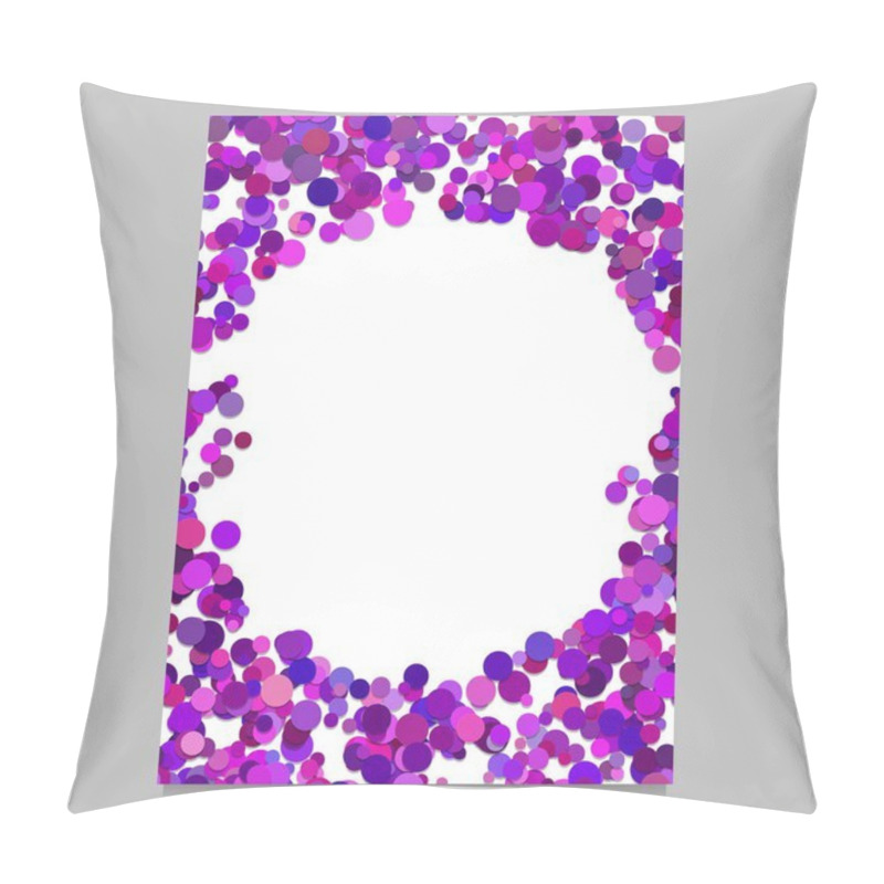 Personality  Abstract Random Dot Design Page Template - Trendy Vector Blank Poster Border Graphic With Purple Circles Pillow Covers