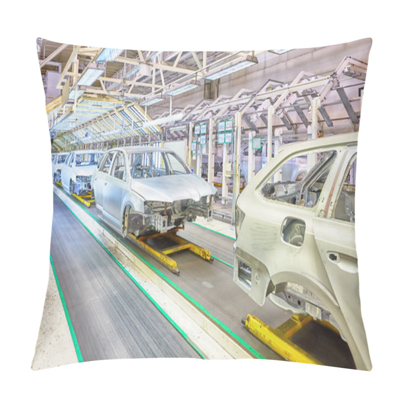 Personality  Cars In A Row At Car Plant Pillow Covers