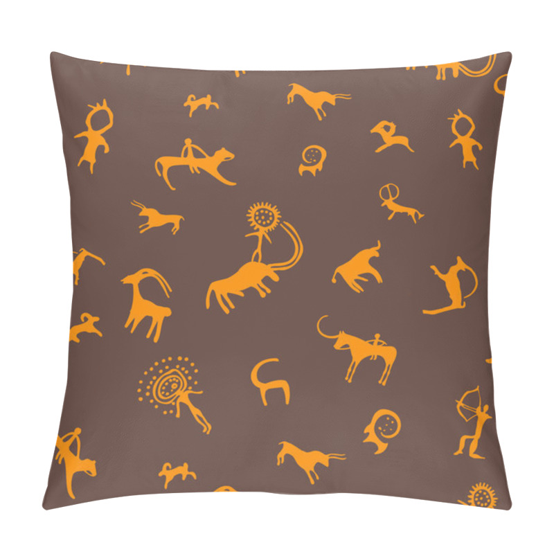 Personality  Cave Painting Seamless Pattern Pillow Covers